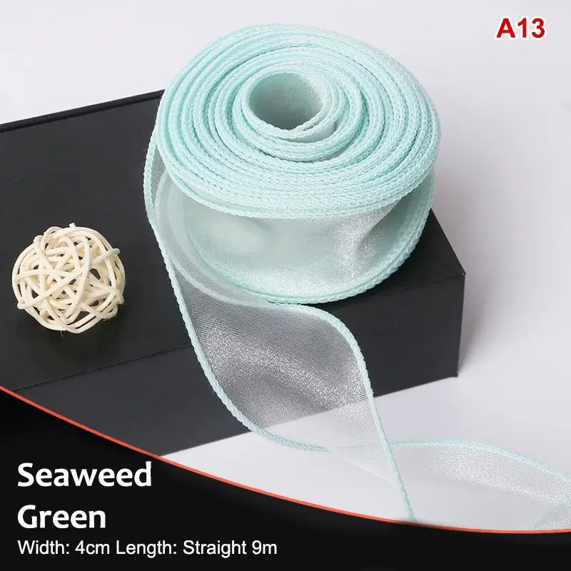 10Yards Organza Solid Ribbon Wavy Edge Flower Bouquet Gifts Packaging Qme A13