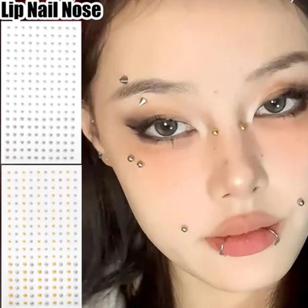 Steel Fake Nose Sticker Non Piercied Lip Nails Ear Stud For Women Men Pack Fake Eyebrow Lip Piercing Body Jewelry A1G6 Qme