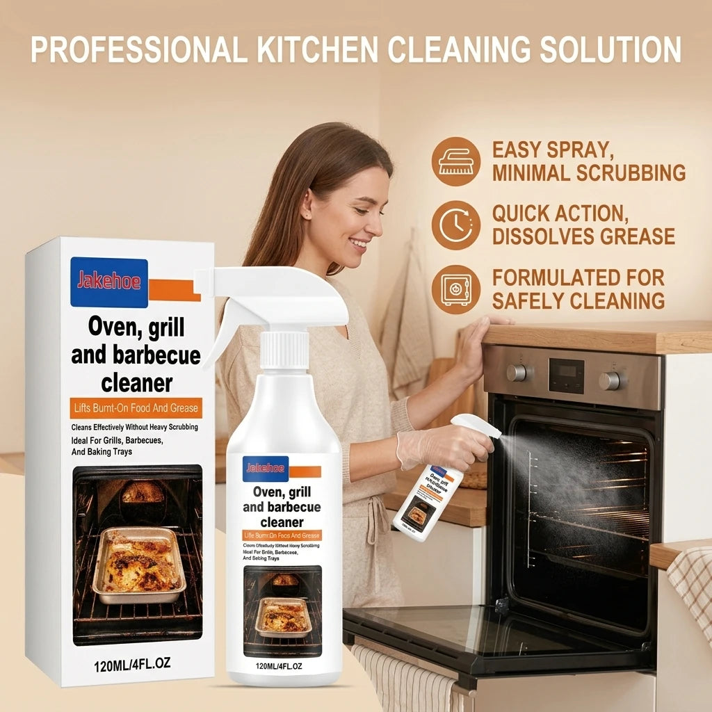 Ovens Grill Cleaning Spray Removing Burnt‑on Food Dissolving Grease No‑scrub Barbecue Baking Trays Cleaner Heavy‑duty Degreaser Qme