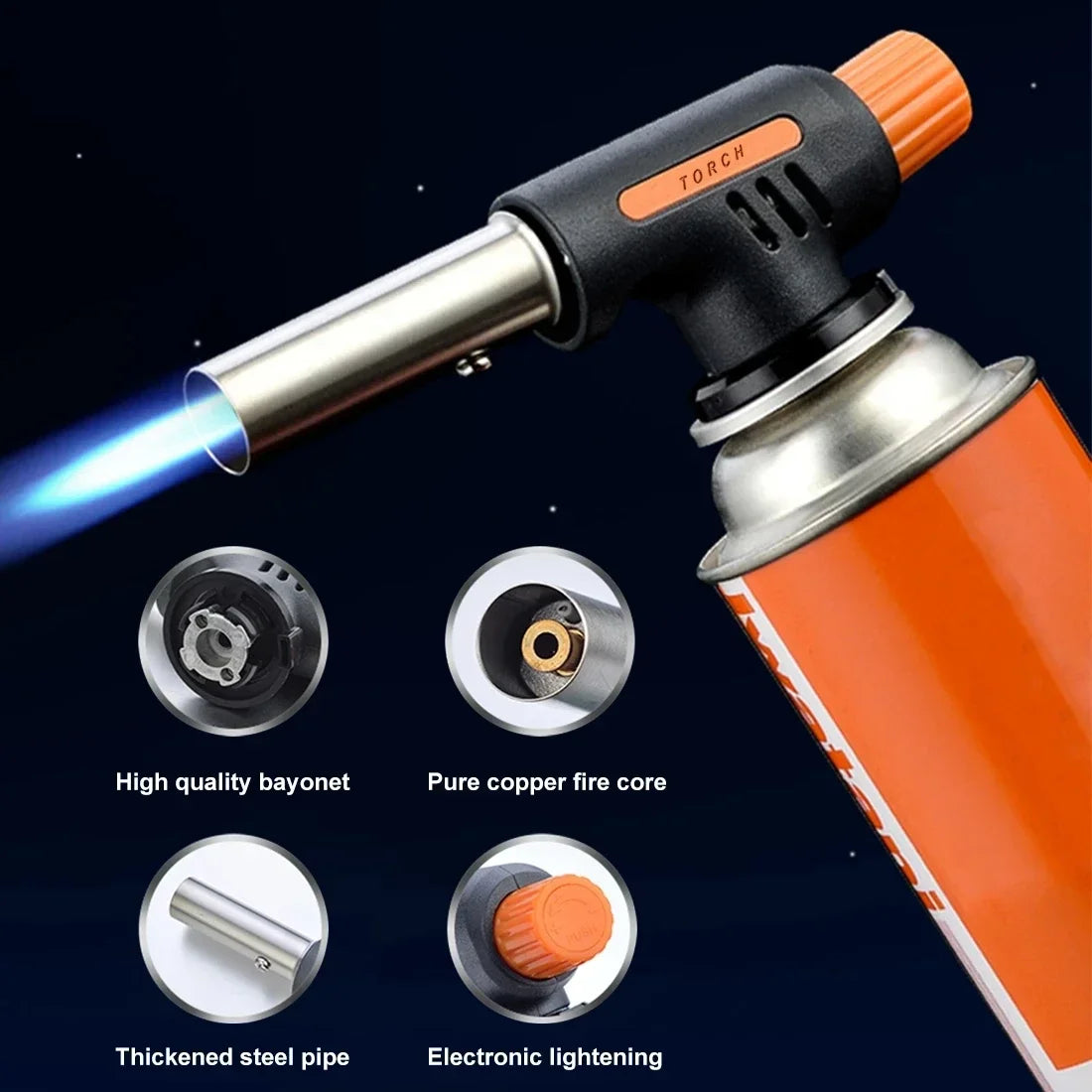 Automatic Ignition Baking Welding Tool Gas Torch Flamethrower Butane Qme