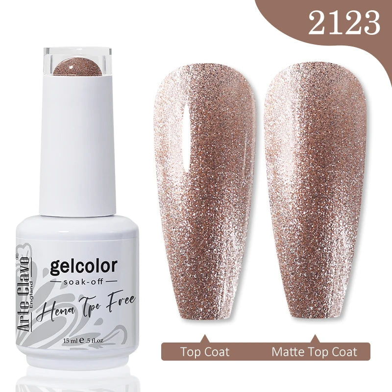 Arte Clavo Crystal Crushed Diamond Pink Blue Gel Nail Polish 2026