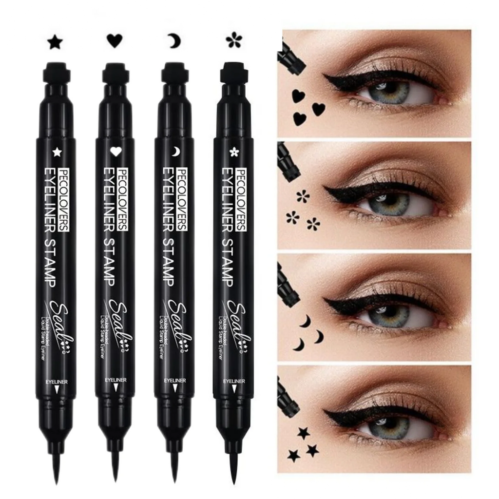 Double-head Liquid Eyeliner Pen Stamps Natural Finish Waterproof Qme