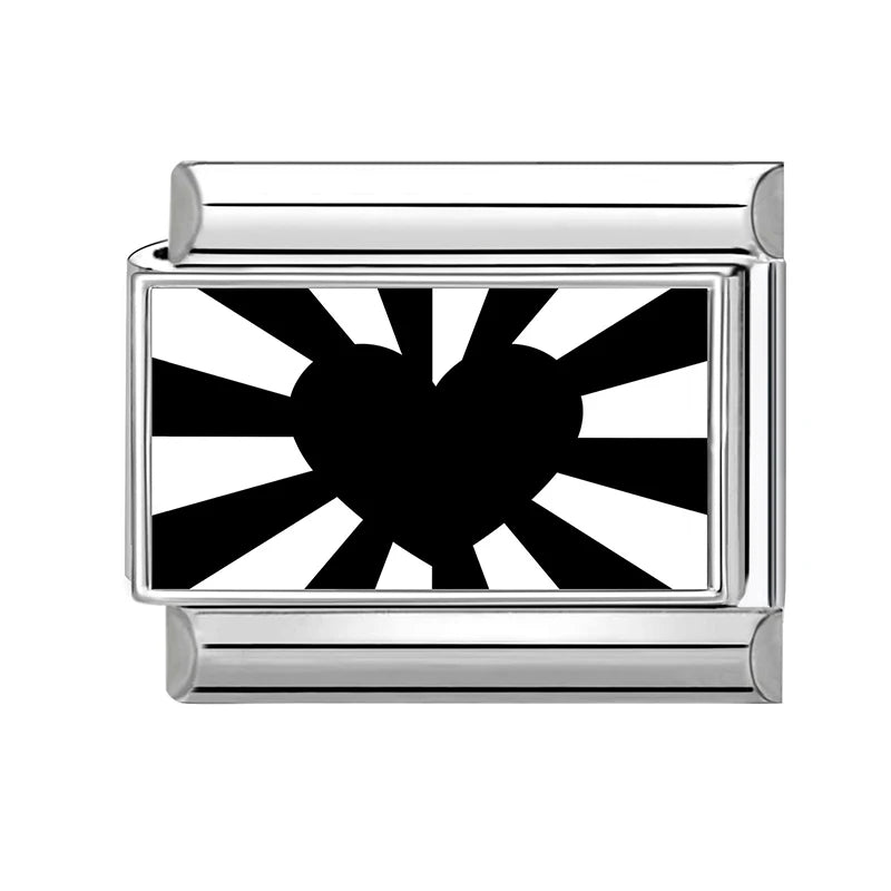 2026 New Fashion Black NO.8 Ball Cat Butterfly Italian Charms Fit 9mm Stainless Steel Women Fashion Bracelet DIY Jewelry Gifts Qme Style 2