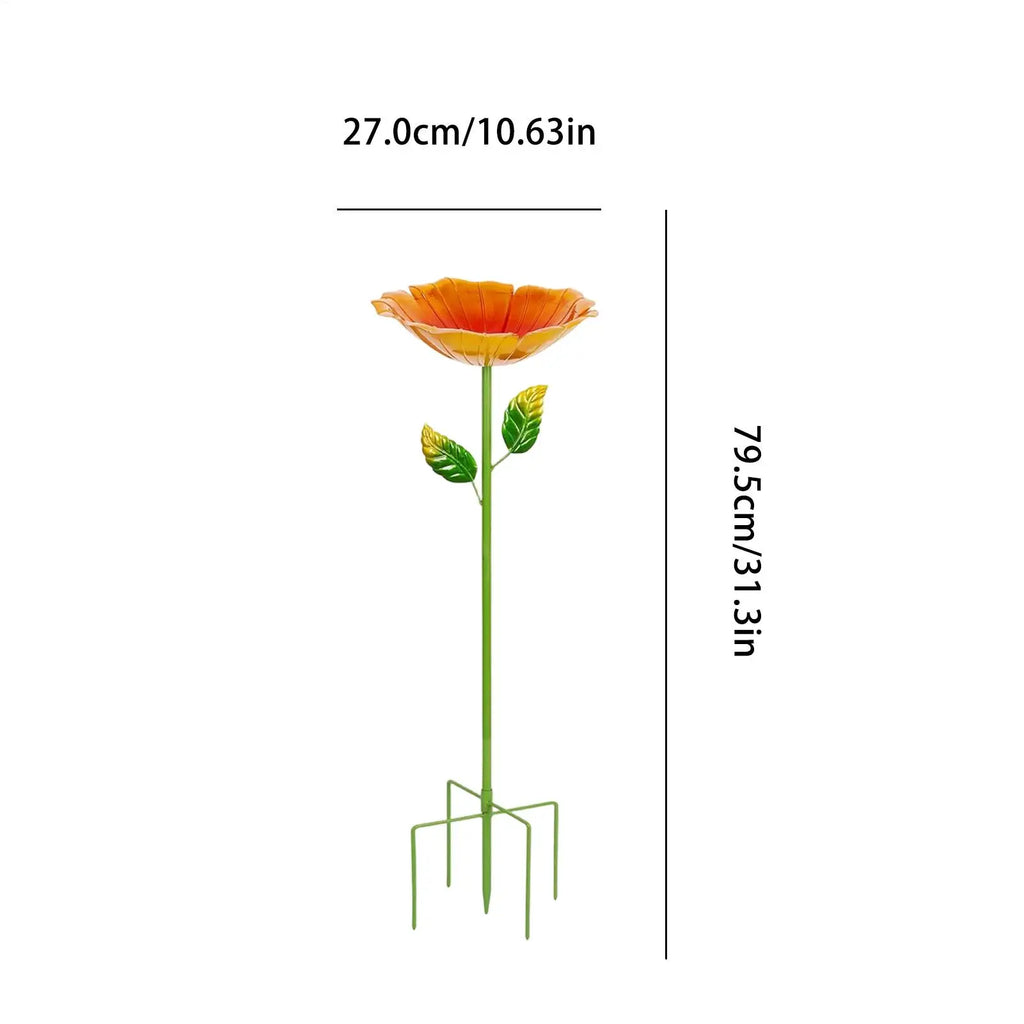 Bird Bath Outside Metal Rustproof All-weather Birdbath Outdoor Garden Qme