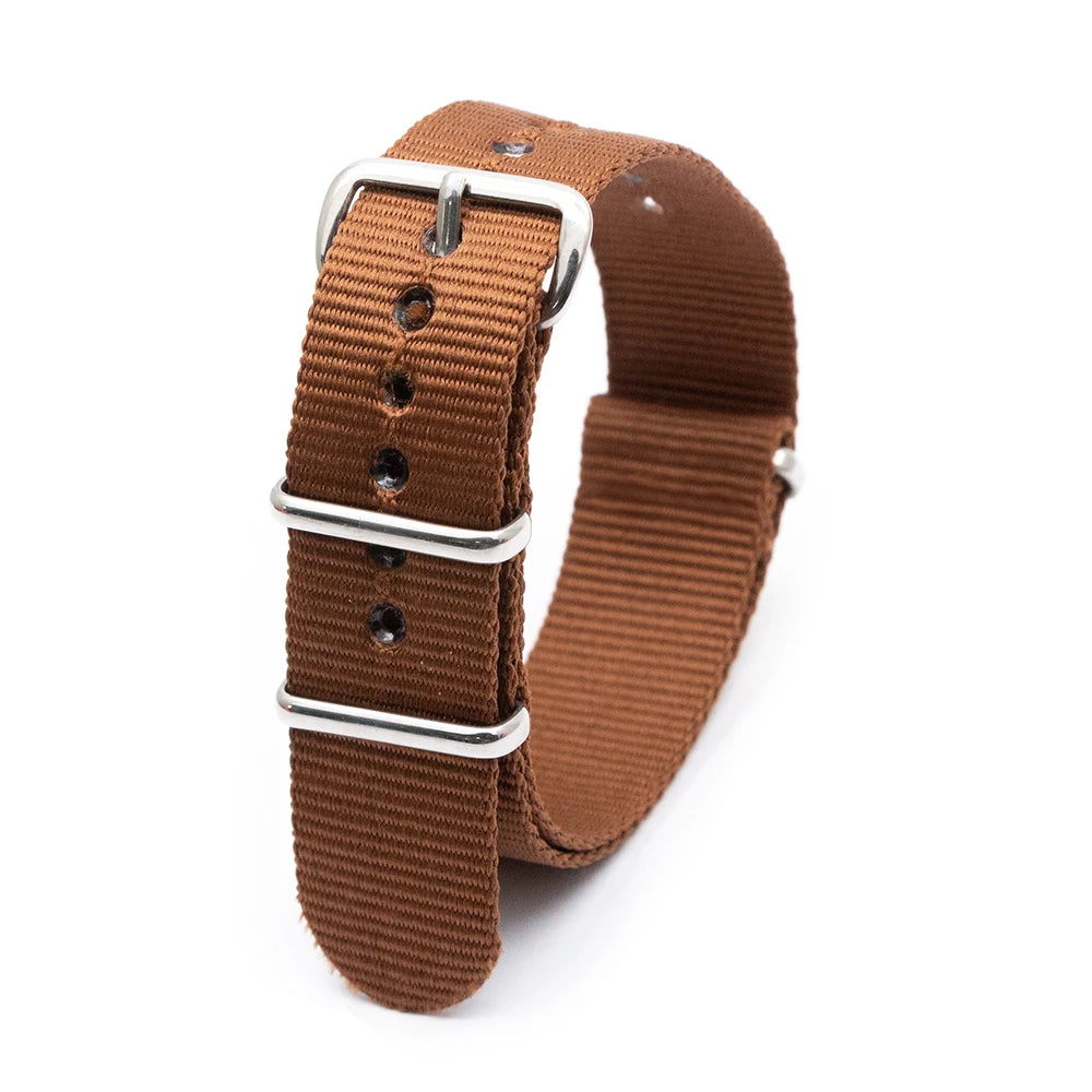 F Nylon Watch Band Watch Straps Replacement with Stainless Steel Buckle for Men and Women's Watch Band Replacing 18 20 22 24MM Qme