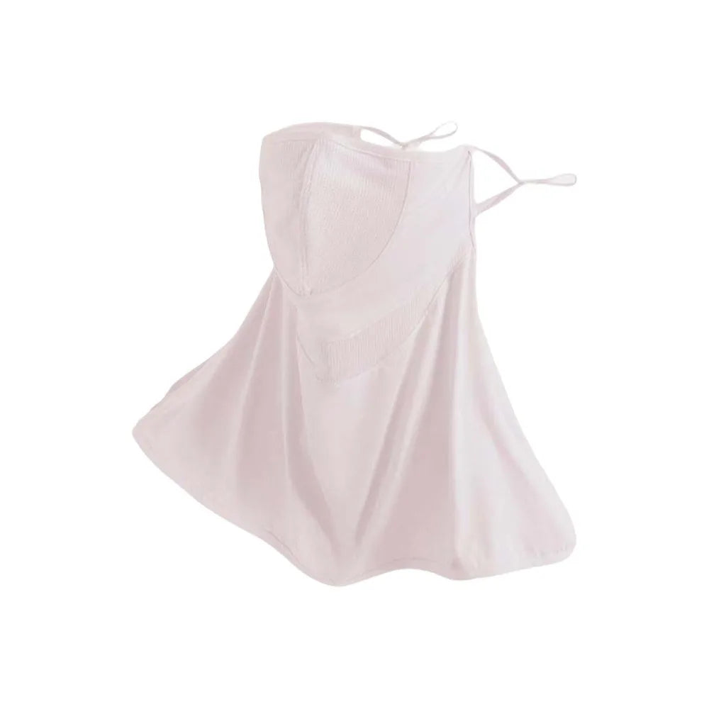 Outdoor Work Ice Silk Neck Sunscreen Mask Thin Solid Color Face Sun Protection Elastic Lightweight Breathable Sunshade Mask Men Qme Pink