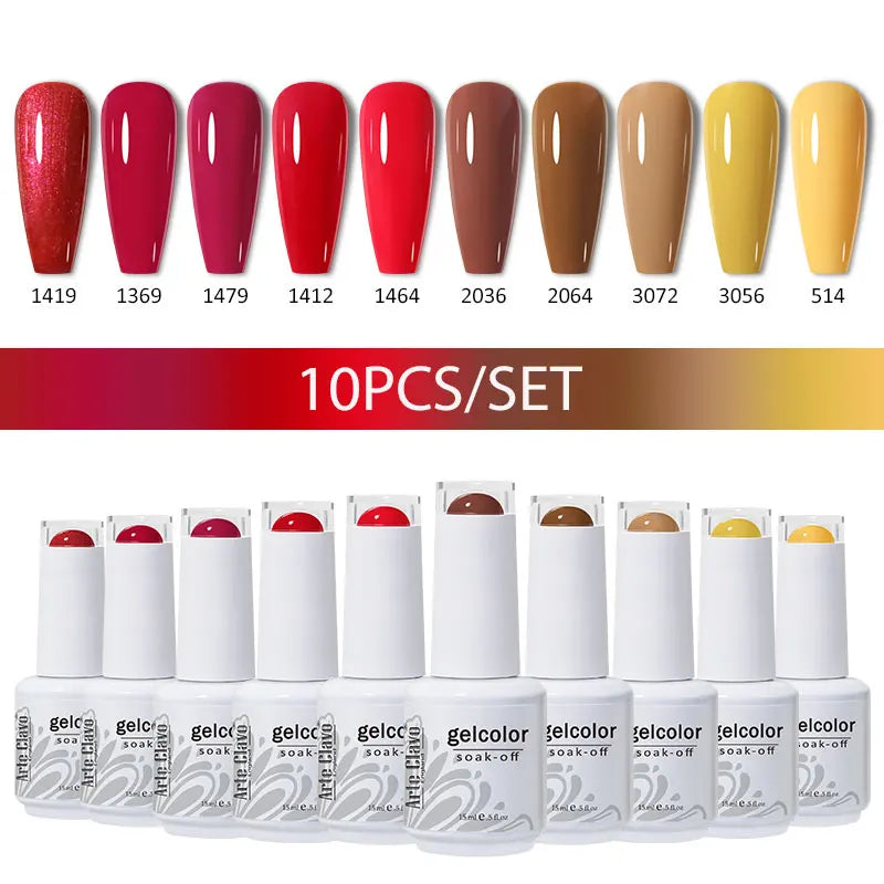 Arte Clavo 4 6 8 Gel Nail Polish Art Soak Off UV Colorful Semi