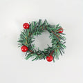 12-Pack Handcrafted Red Berry and Pine Needle Tablecloth Rings for Christmas Home Decor Qme green