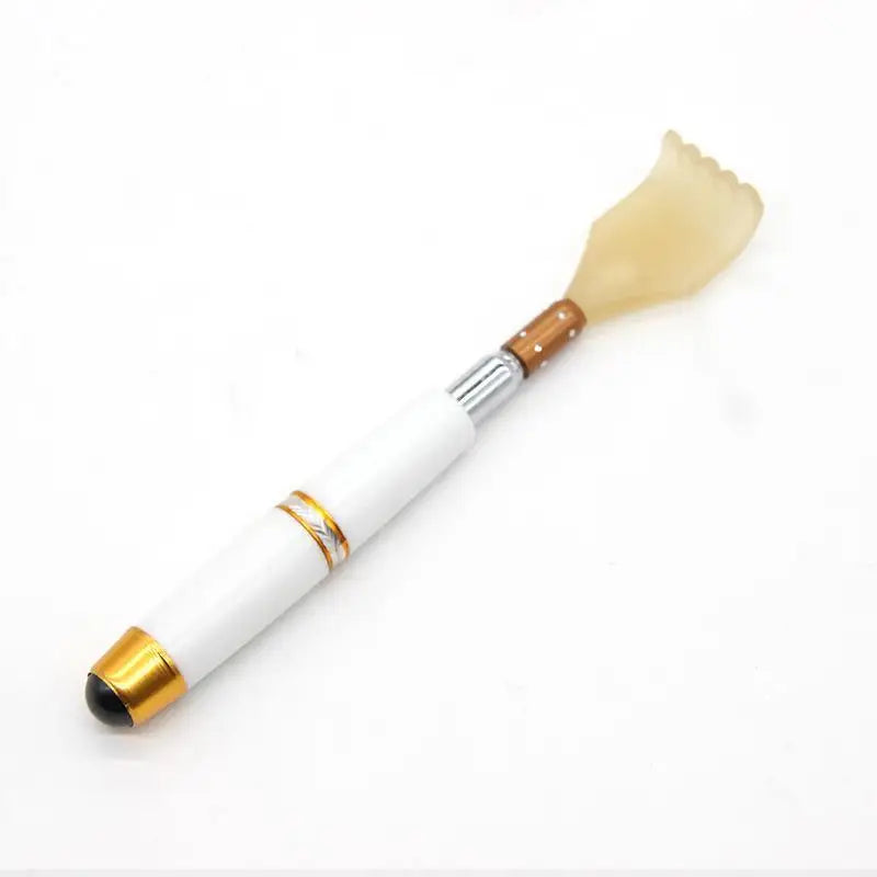 Extendable Magnetic Ball Hackle Back Scratcher Magnet Telescopic Qme White