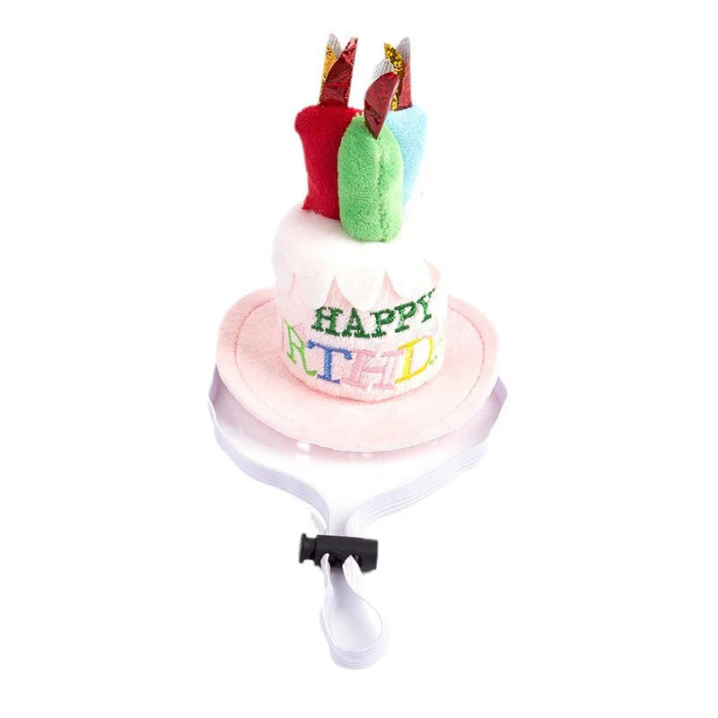 Birthday Cake Hat Pet Cap Headwear Adjustable Dog Cats Hats Dress Up Qme