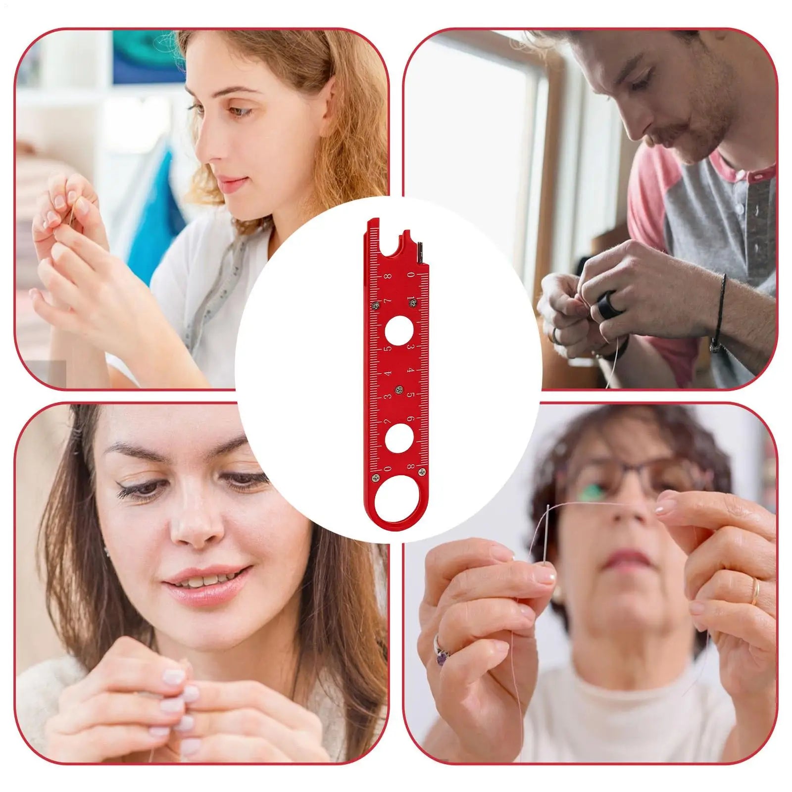 Sewing Needle Threader Tool Safe Anti-slip Grip Aligning Hook Qme