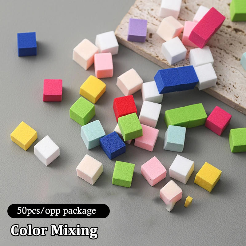 50 Square Nail Art Sponge Gradient Brushes Gel Polish Design Manicure Qme A6