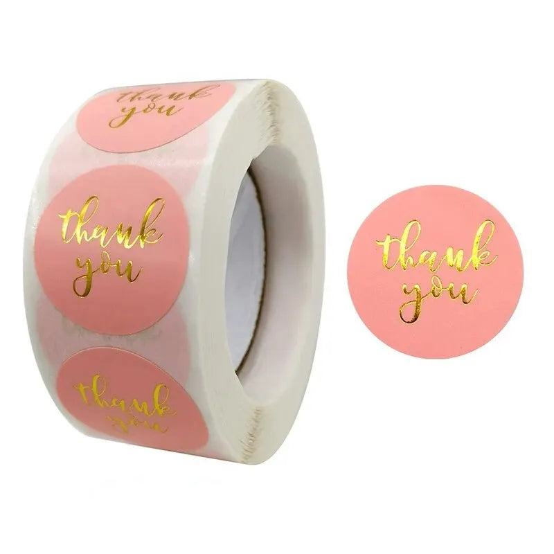500Pcs 1inch Thank You Stickers For Envelope Sealing Labels Stationery Supplies Handmade Wedding Gift Decoration Sticker New Qme