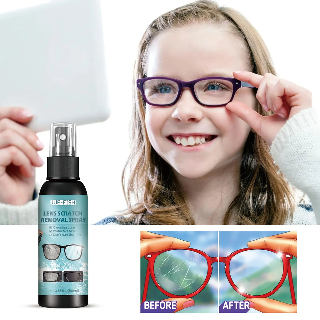 Glasses Lens Cleaner Eyeglass Scratch Removal Spray Lens Fingerprints Dust Oil Cleaner Household Anti Fog Glass Repair Liquid Qme