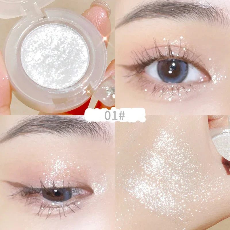 Peach Highlighter Eyeshadow Palette Diamond Glitter Mashed Potatoes Highlighter Gel Face Body Brighten Natural Contour Make up Qme 01 white