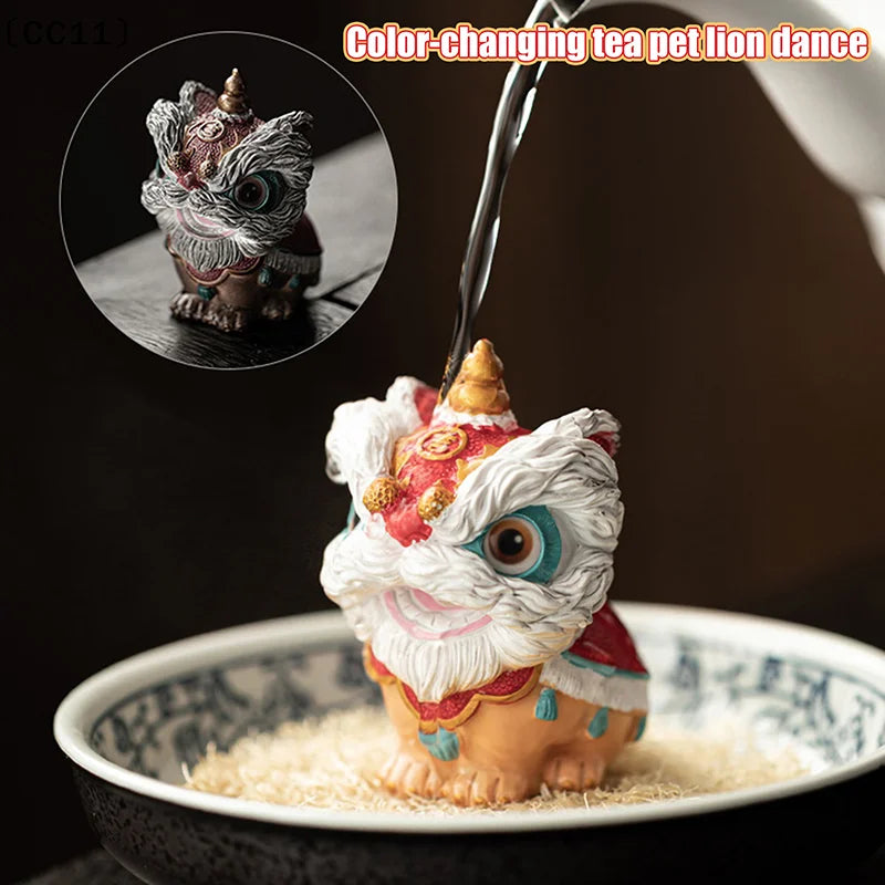 Color-changing Tea Pet Lion Dance Auspicious Table Decoration Chinese Qme