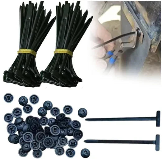 Nylon Universal Cable Tie Buckle-Heavy Duty Zip Ties Holder with Pin & Button Design Plastic Cable Ties Tool Fasteners Car Body Qme 50pcs