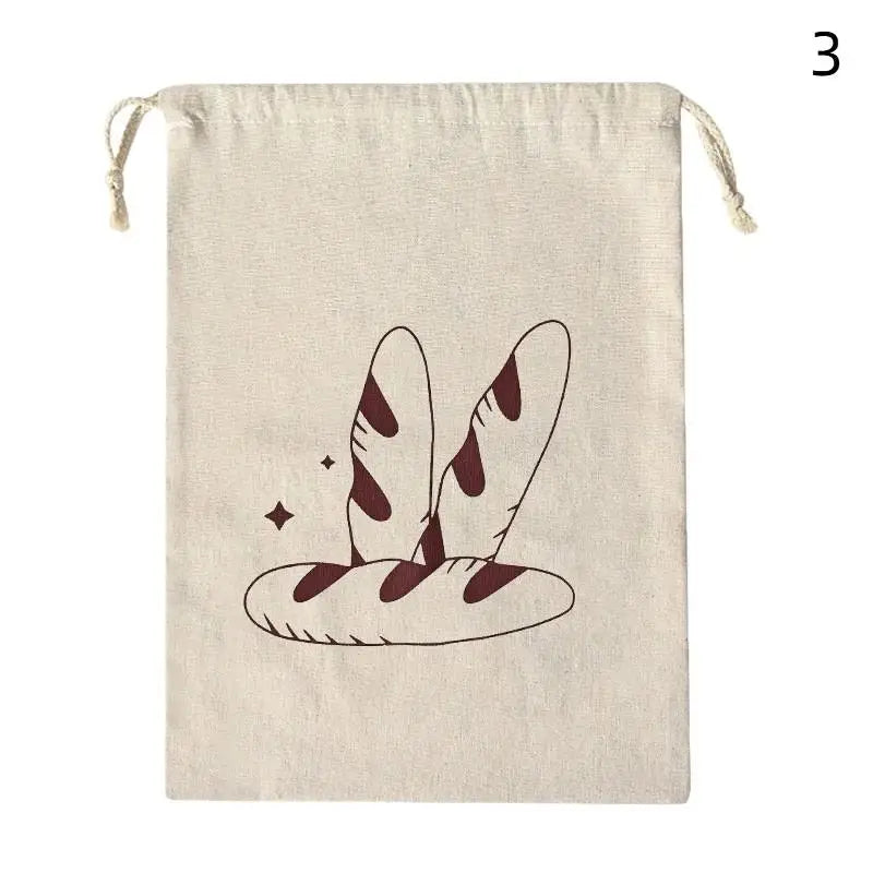 Linen Bread Bag Reusable Baguette Cotton Drawstring Storage Bag Loaf Homemade Bread Fresh Eco Friendly Keeping For Baguette Qme 3