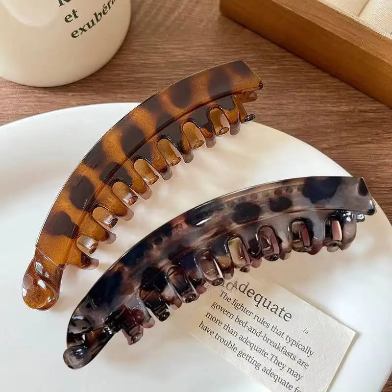 Tortoiseshell Banana Hair Clip Fish Shaped Hairpin For Women Hair Accessories Hairgrips Twist Clamp Ponytail Barrettes Headwear Qme 2pcs