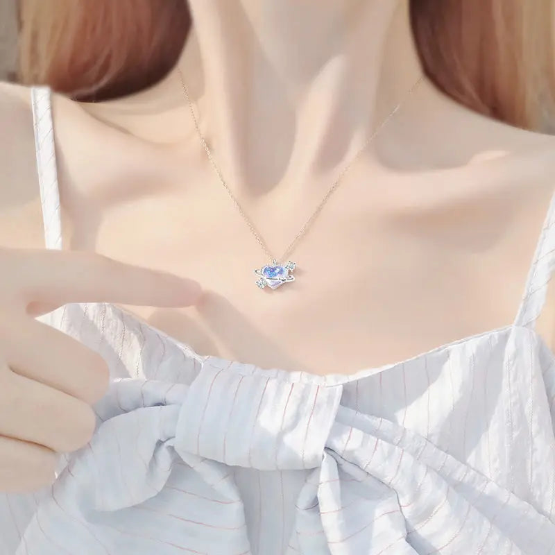 Creative Honey Star Moon Feather Heart Women's Necklace Girl Lady Object Party Banquet Anniversary Gift Qme