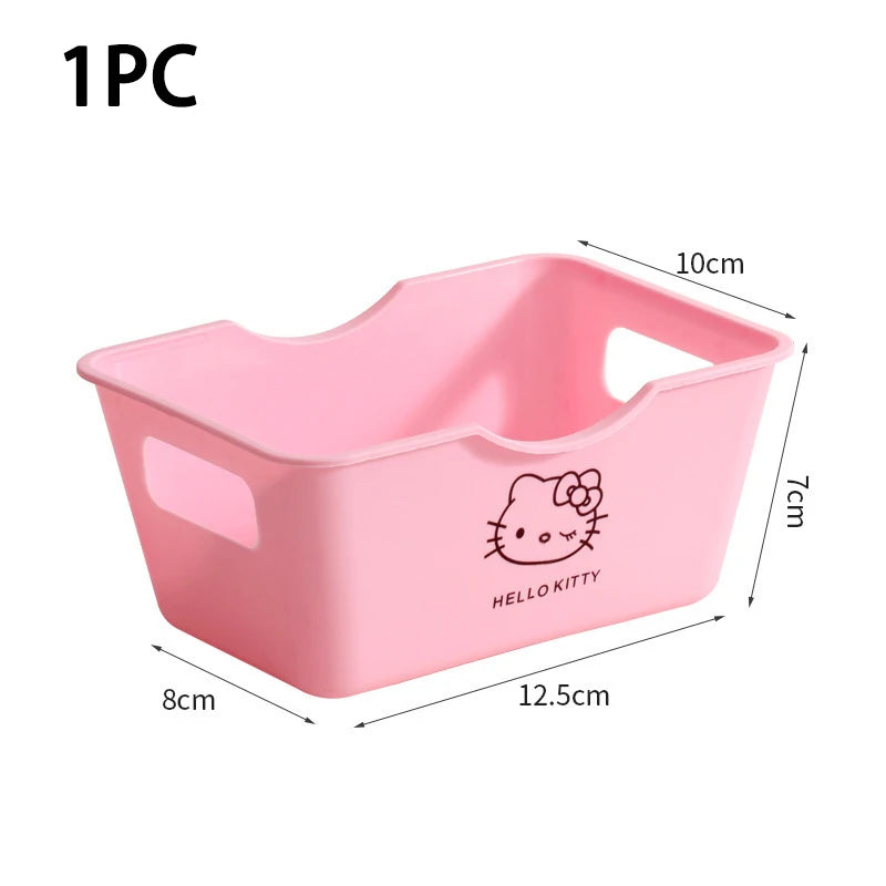 Sanrio Cute Hello Kitty Desktop Decoration Storage Basket Qme 1pc 10cm*15cm