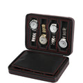New Travel Dustproof Embedded Watch Box Zipper Portable PU Leather Storage Case Watch Display Box For Trips And Gifts Qme 8 Grids Carbon fiber