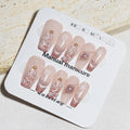 Christmas Nail Mid-lenght Press Pink Cat Eye Lustrous Fake Snowflake Qme GJ-CDJ-ZB52-M