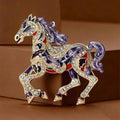 Luxury Horse Brooches For Women Unisex 4-color Elegant Enamel Animal Year Of The Horse Brooch Pins Gifts Qme A10