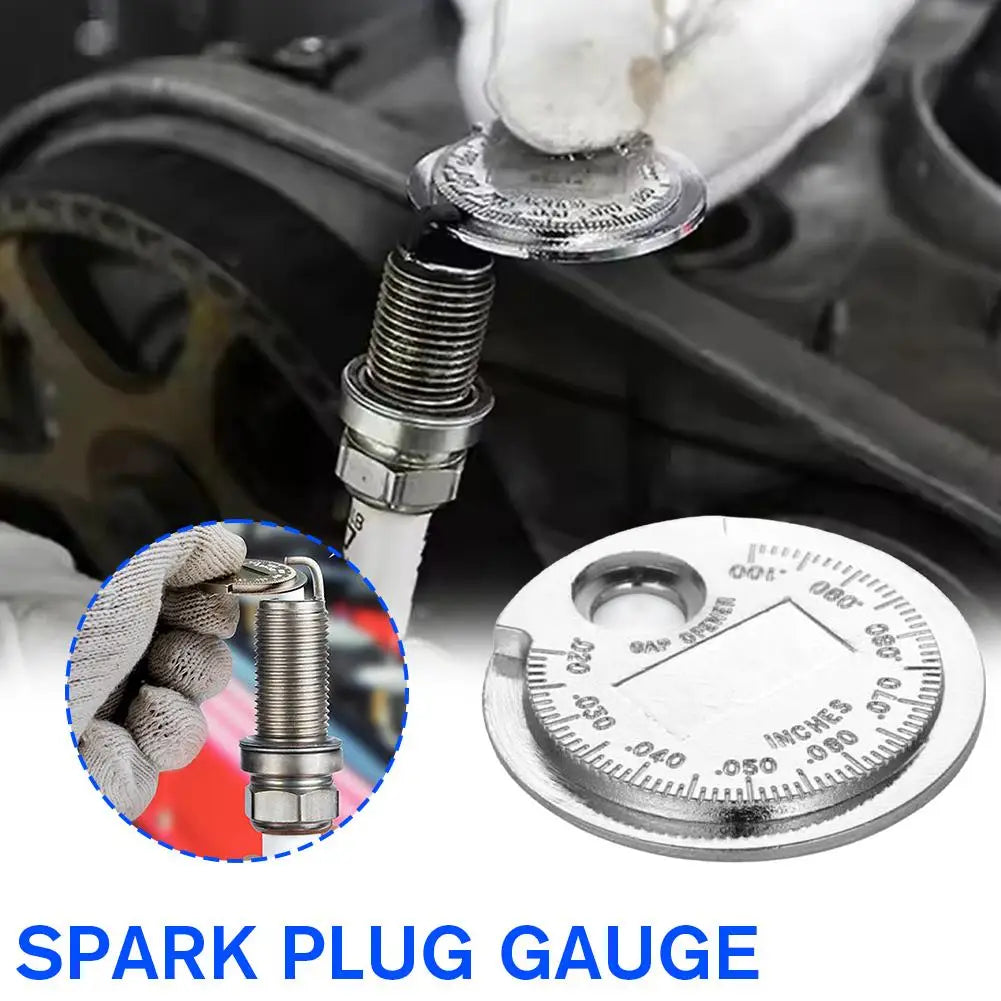 Spark Plug Gap Gauge, Accurate Engine Spark plug Gapping Tool from 0.020 to 0.100 In, Alloy Auto Wire Spark Plug Measuring Tool Qme