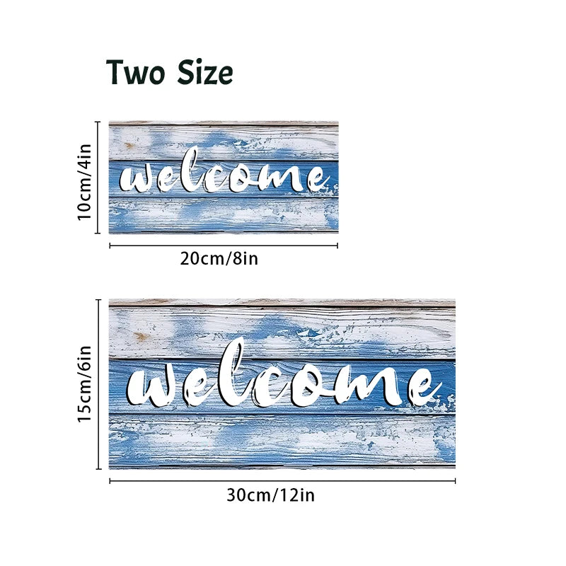 Rustic Welcome Wall Hanging Decor Wood Art Plaques Sign Door Sign for Home Living Room Front Door Decor Qme
