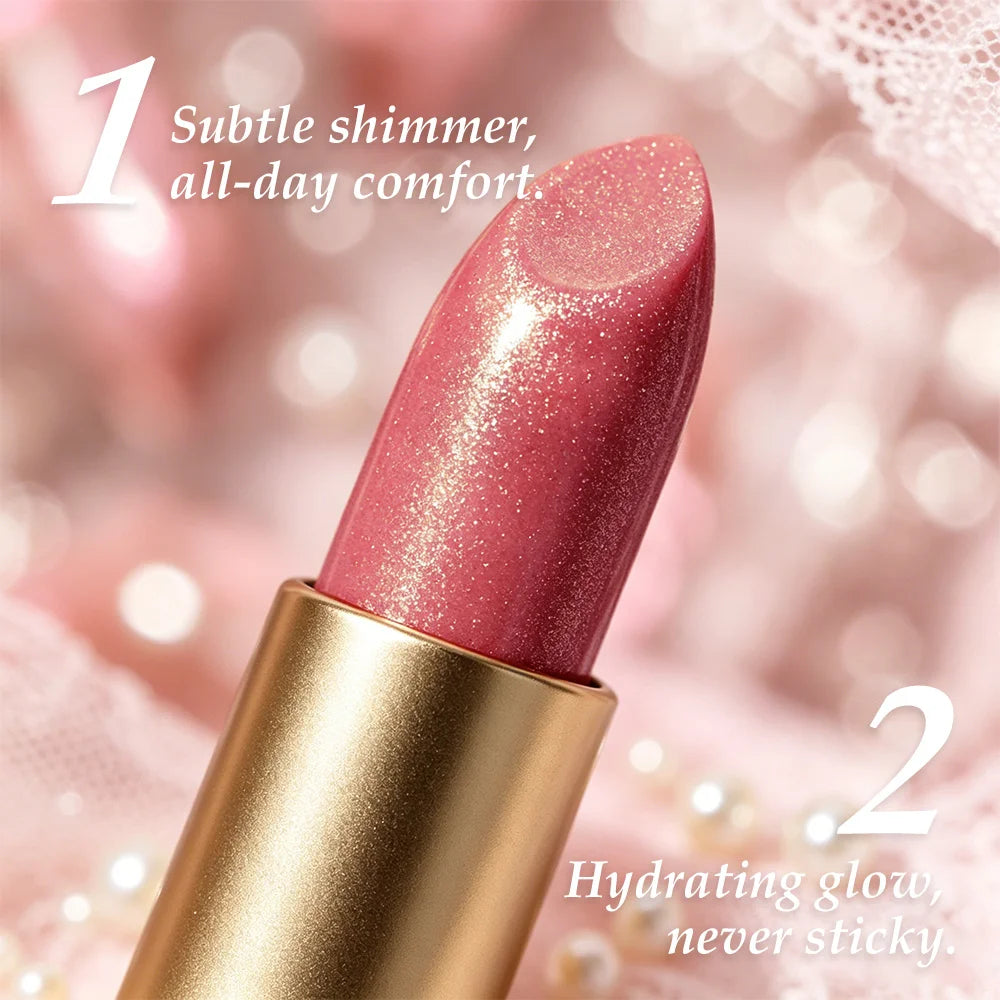 JUJU Dream Luxury Gold Tube Shimmer Metallic Lipstick Hydrating Qme