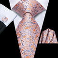 Hi-tie Mens Pink Purple Green Floral Wedding Necktie Handkerchief Qme HT-N-0171