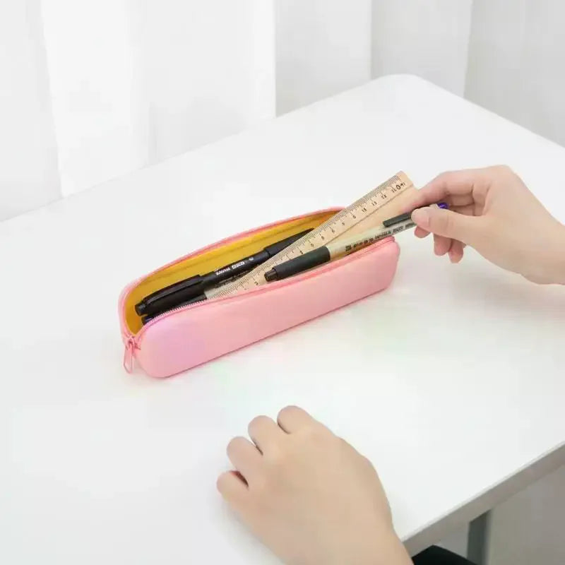Silicone Pencil Case Waterproof Soft Large Capacity Durable Pen Pouch Qme