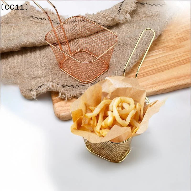 Fries Basket Portable Stainless Steel Chips Mini Frying Strainer Qme