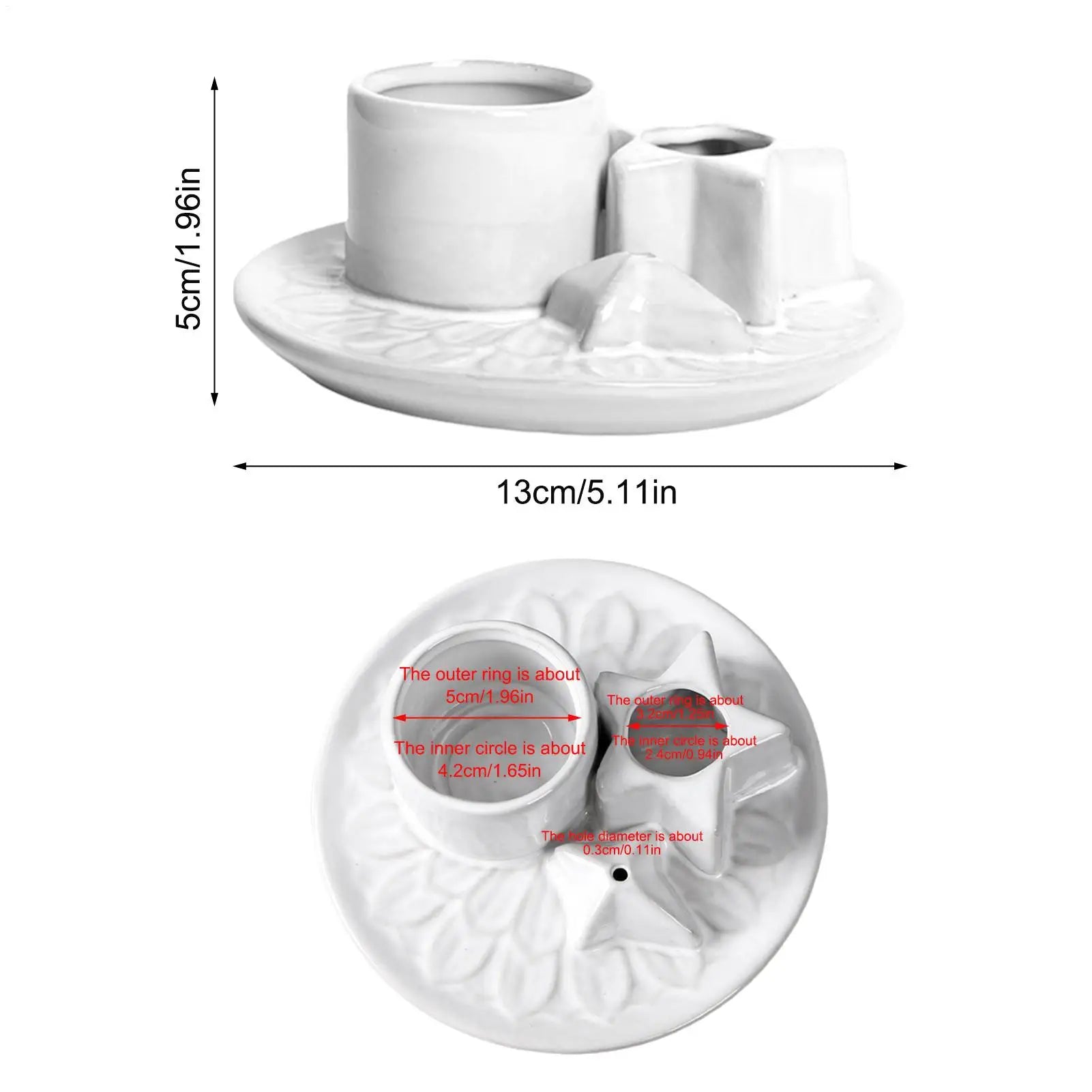 Incense Holder Sticks Ceramic Candle Ornament Multifunctional Burner Qme