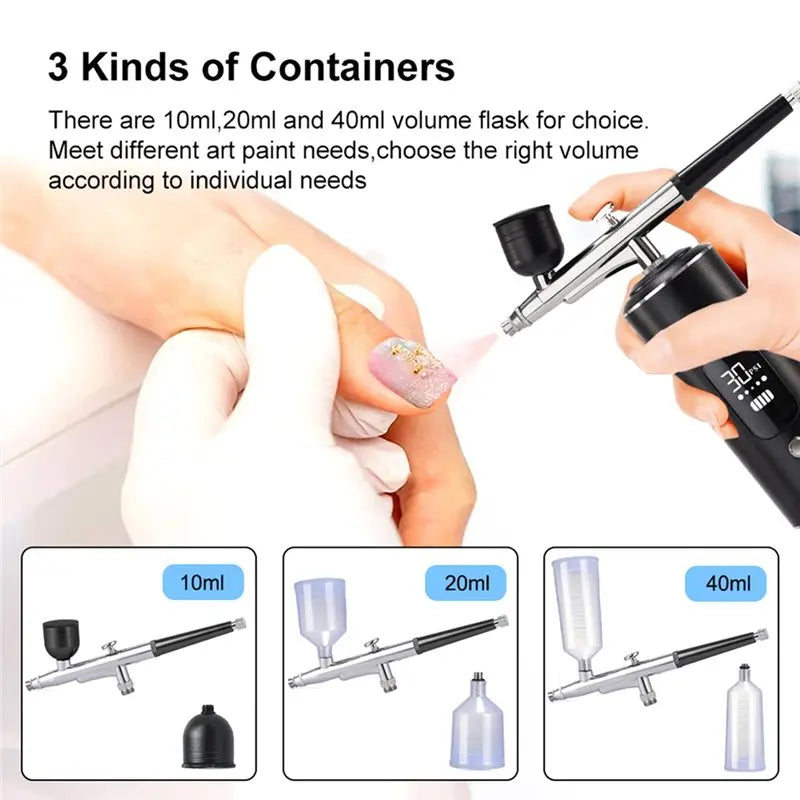 A02F-For Art Painting Mini Airbrush Portable Rechargeable Compressor For Art Craft Cake Painting Qme