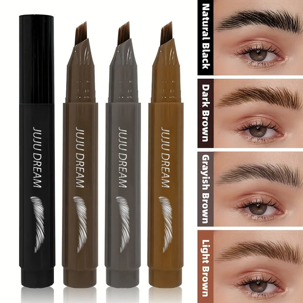 Waterproof Four-pronged Eyebrow Pencil Hair-like Smudge-proof Qme