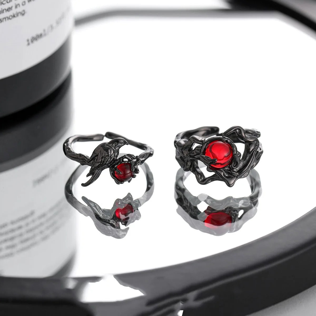 fashion Retro new Sense of design Rings Crow Unisex dark Adjustable Opening Ring Accessories Jewelry Gifts Halloween Props Qme
