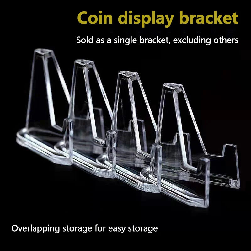 10Pcs Clear Acrylic Coin Display Stand Holders Small Easel Rack Trading Card Holder Support For Kpop Idol Card Organizer. Qme