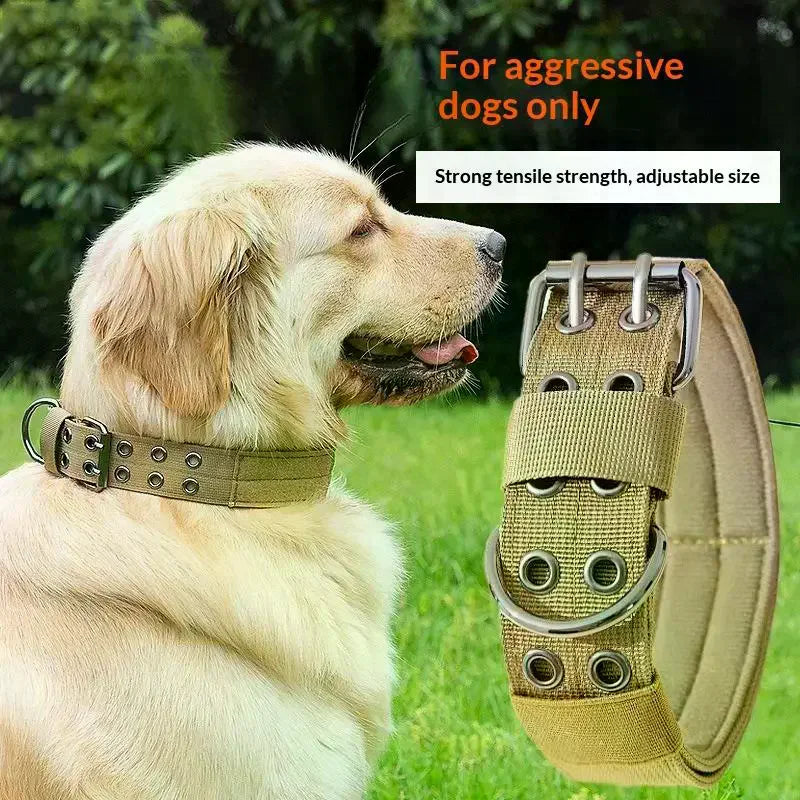 Heavy Duty Nylon Dog Collar Adjustable Buckle High Tensile Strength For Large Dogs Walking Training Hiking Qme