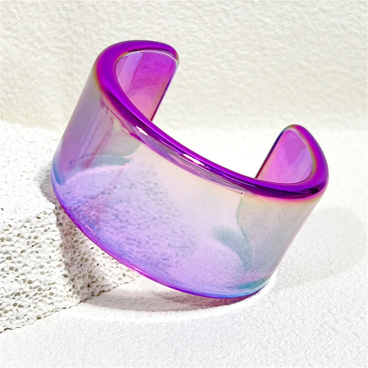 Cool Ins Transparent Acrylic Resin Open Bangle Bracelet for Women Geometric Korean Retro Wide Bracelet Girls Hand Jewelry Bangle Qme zi 60