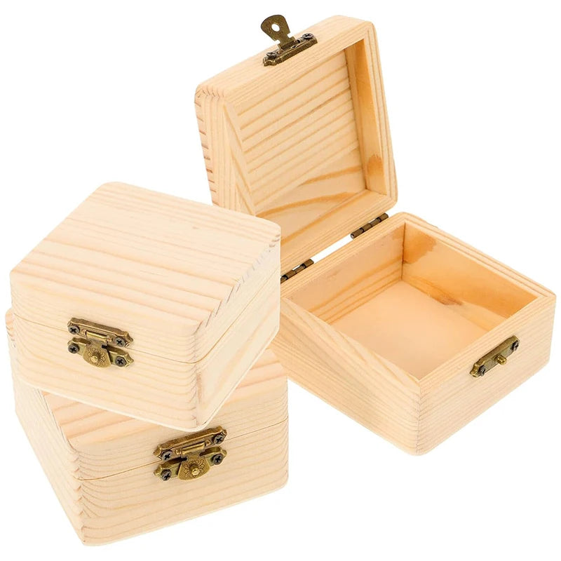 8x8x4 Plain Natural Wooden Packing Box Storage Home Sundries Qme