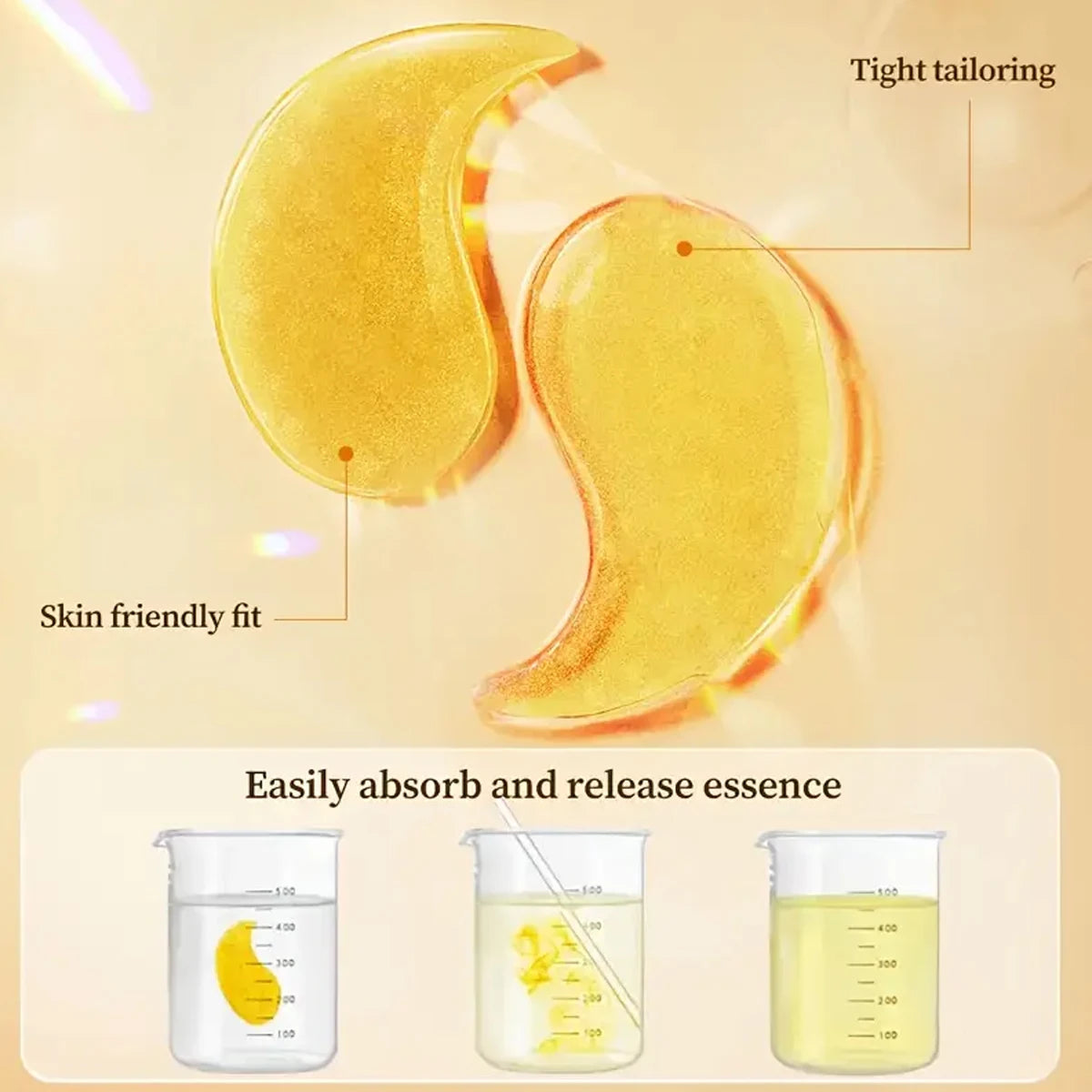 24K Gold Collagen Crystal Eye Mask Area Contains Retinol Arbutin Qme