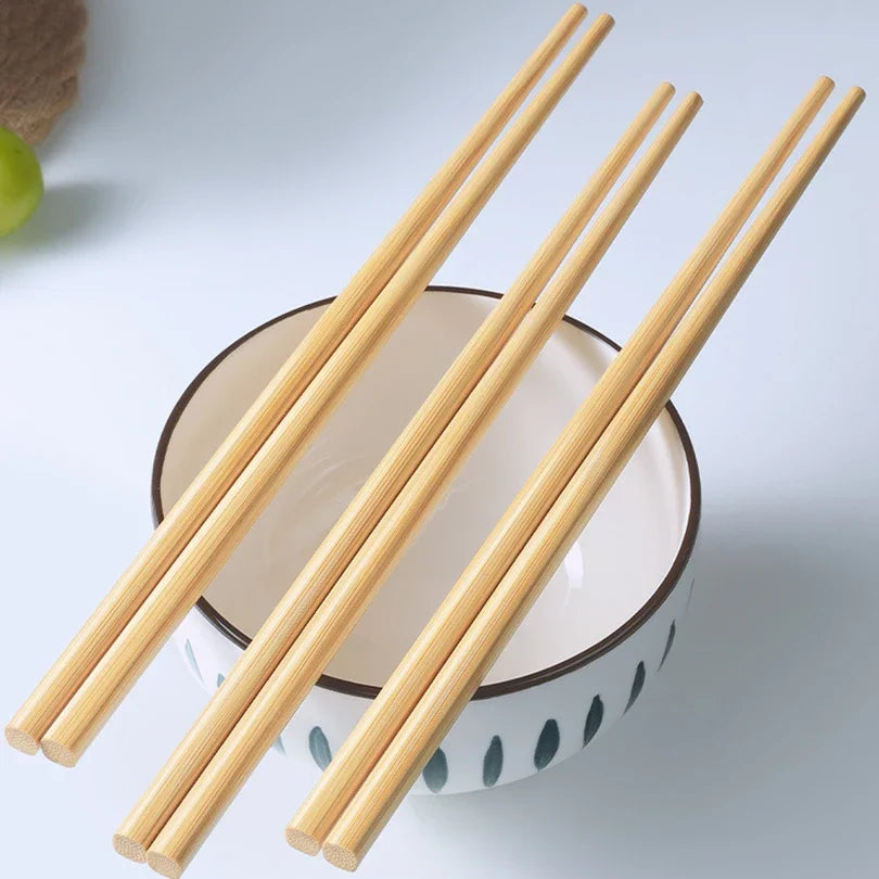 5/10 Pairs Chinese Bamboo Chopsticks,Unpainted, Wax Free, Mold Proof, Anti Slip,Japanese Kitchen Utensils Bamboo Chopsticks Set Qme