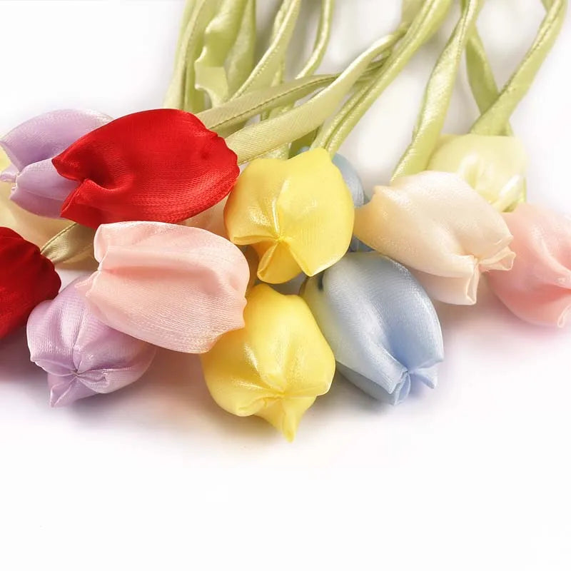 3pcs Length 46cm Tulip Hairband Female Pony Edge Clip Line Ribbon Double Ponytail Personalized Decorative Accessories cp3828 Qme
