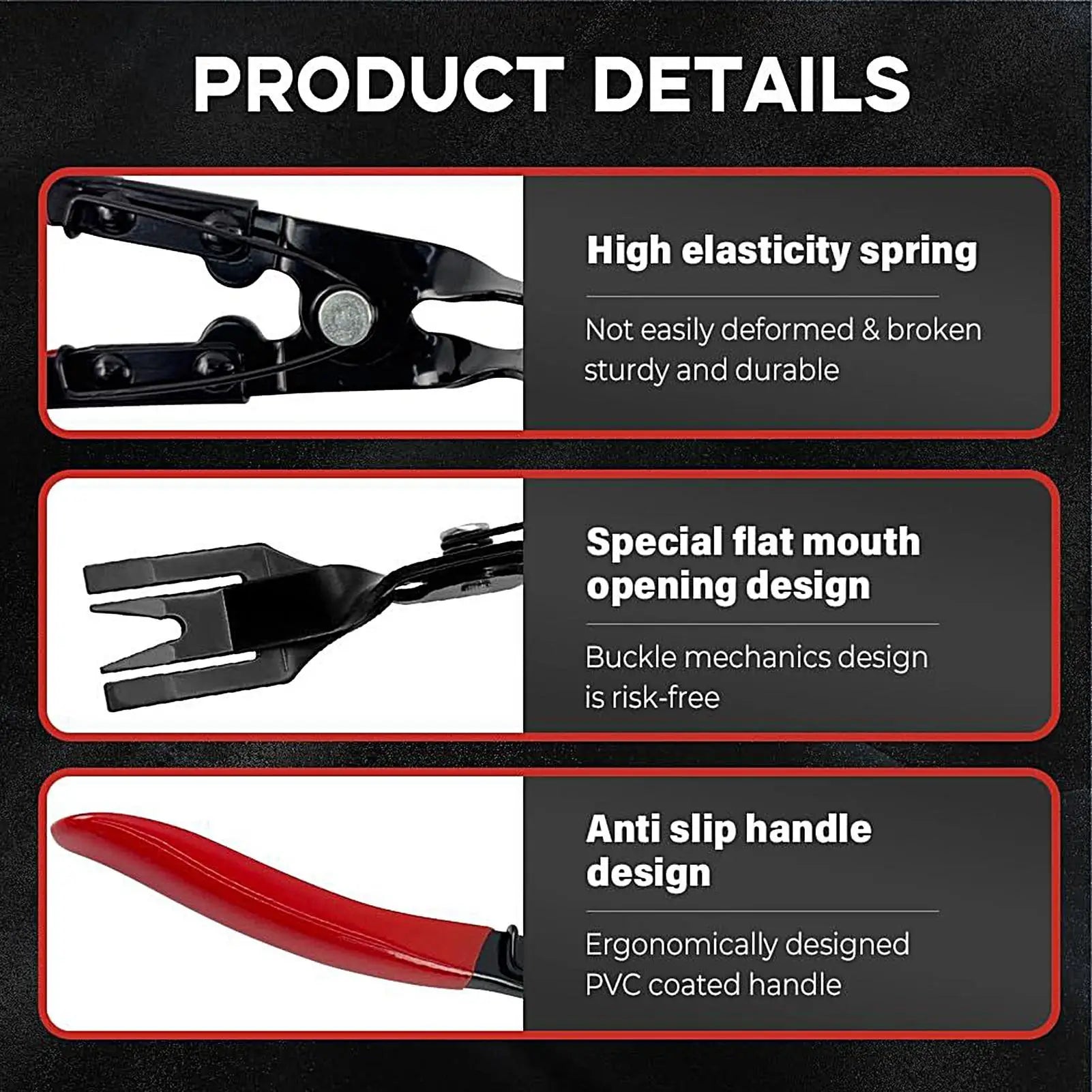 Car Trim Clip Removal Pliers Clip Pliers Fastener Removal Tool Ergonomic Tools Multifunctional Puller for Maintenance Truck Auto Qme