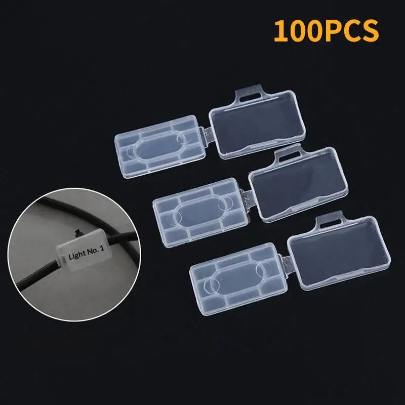 Cable Tie Marker Label Tags Plastic Name Sign Holder Box Office Home Qme