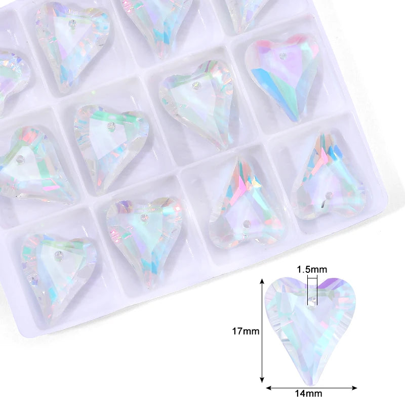 Cute Crystal Pendants With Multiple Shapes AB Color Glass Charms Beads Used For Making Necklaces Bracelets DIY Jewelry Making Qme 3-12pcs