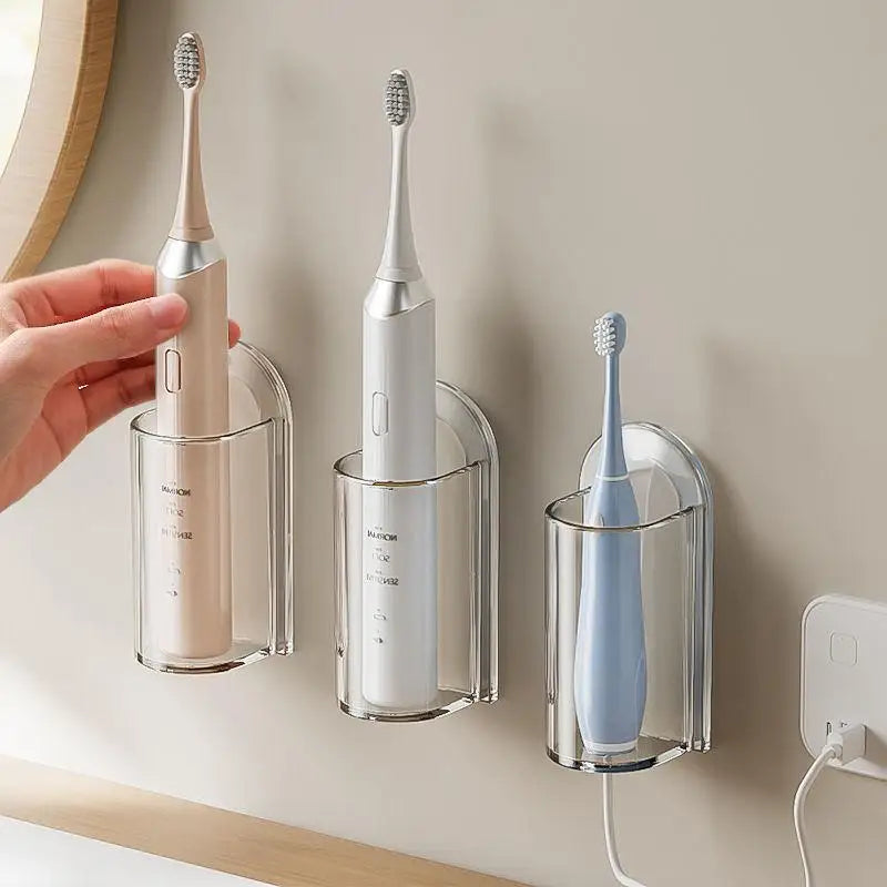 1Pc Electric Toothbrush Holder Toothbrush Hanging Rack Wall-mounted Toothbrush Storage Base Tooth Care Storage Stand Qme