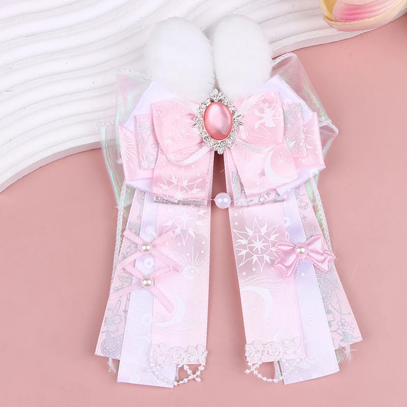 Ladies Lolita Bow Tie Butterfly Bow Versatile Ribbon Brooches Pins Shirts Skirts Accessories Handmade Jewelry Gifts Qme 03
